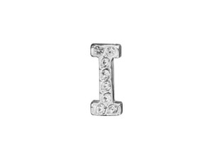 Sterling Silver Letter I Pendant with Tube Bail (7mm) Sterling Silver Letter I Pendant with Tube Bail (7mm)