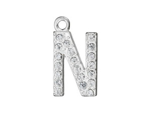Sterling Silver Letter N Pendant with Ring (12.5mm) Sterling Silver Letter N Pendant with Ring (12.5mm)