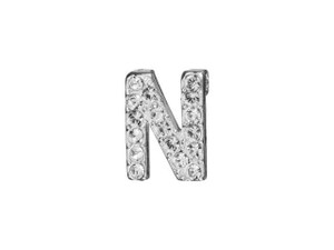 Sterling Silver Letter N Pendant with Tube Bail (7mm) Sterling Silver Letter N Pendant with Tube Bail (7mm)