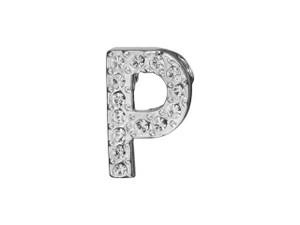 Sterling Silver Letter P Pendant with Tube Bail (12.5mm) Sterling Silver Letter P Pendant with Tube Bail (12.5mm)