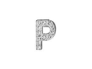 Sterling Silver Letter P Pendant with Tube Bail (7mm) Sterling Silver Letter P Pendant with Tube Bail (7mm)