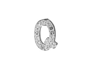 Sterling Silver Letter Q Pendant with Tube Bail (7mm) Sterling Silver Letter Q Pendant with Tube Bail (7mm)