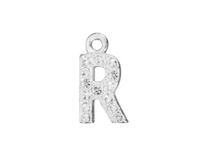 Sterling Silver Letter R Pendant with Ring (7mm) Sterling Silver Letter R Pendant with Ring (7mm)