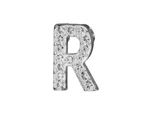 Sterling Silver Letter R Pendant with Tube Bail (12.5mm) Sterling Silver Letter R Pendant with Tube Bail (12.5mm)