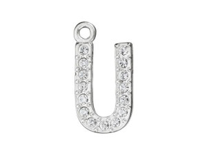 Sterling Silver Letter U Pendant with Ring (12.5mm) Sterling Silver Letter U Pendant with Ring (12.5mm)