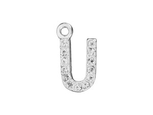 Sterling Silver Letter U Pendant with Ring (7mm) Sterling Silver Letter U Pendant with Ring (7mm)