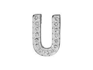 Sterling Silver Letter U Pendant with Tube Bail (12.5mm) Sterling Silver Letter U Pendant with Tube Bail (12.5mm)
