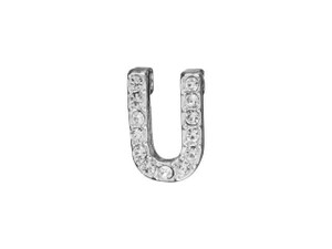 Sterling Silver Letter U Pendant with Tube Bail (7mm) Sterling Silver Letter U Pendant with Tube Bail (7mm)