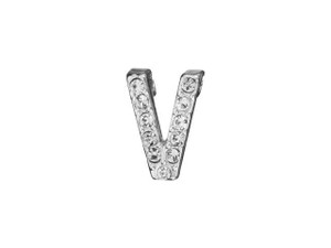 Sterling Silver Letter V Pendant with Tube Bail (7mm) Sterling Silver Letter V Pendant with Tube Bail (7mm)