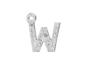 Sterling Silver Letter W Pendant with Ring (7mm) Sterling Silver Letter W Pendant with Ring (7mm)