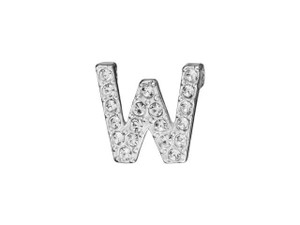 Sterling Silver Letter W Pendant with Tube Bail (7mm) Sterling Silver Letter W Pendant with Tube Bail (7mm)