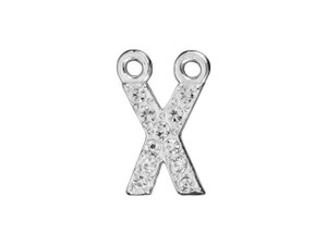 Sterling Silver Letter X Pendant with 2 Rings (7mm) Sterling Silver Letter X Pendant with 2 Rings (7mm)