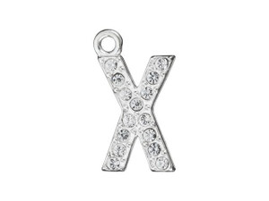 Sterling Silver Letter X Pendant with Ring (12.5mm) Sterling Silver Letter X Pendant with Ring (12.5mm)