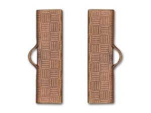 20mm Copper-Plated Basket Weave Ribbon End Crimp (2-Piece Pack)