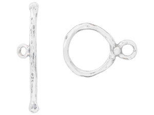 Sterling Silver Rough Design Toggle Clasp Sterling Silver Rough Design Toggle Clasp