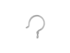 Sterling Silver Round Earwire (1 Pair) Sterling Silver Round Earwire (1 Pair)