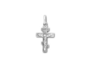 Sterling Silver Satin Finish Crucifix Charm Sterling Silver Satin Finish Crucifix Charm