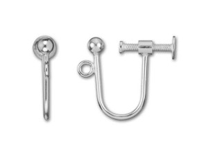 Sterling Silver Screw-On Clip Earring with 3mm Ball and Open Ring (1 Pair) Sterling Silver Screw-On Clip Earring with 3mm Ball and Open Ring (1 Pair)