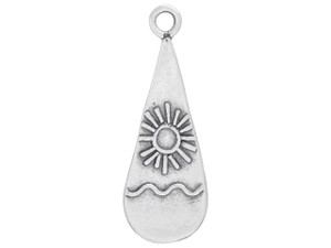 Artbeads Sterling Silver Sun and Sea Teardrop Pendant Artbeads Sterling Silver Sun and Sea Teardrop Pendant