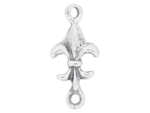 Sterling Silver Fleur de Lis Filigree Heart Pendant