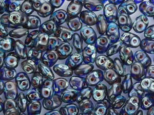 Matubo SuperDuo 2x5mm 2-Hole Cobalt Blue Picasso Seed Bead 2.5-Inch Tube Matubo SuperDuo 2x5mm 2-Hole Cobalt Blue Picasso Seed Bead 2.5-Inch Tube