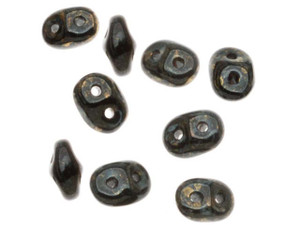 Matubo SuperDuo 2x5mm 2-Hole Jet Bronze Picasso Seed Bead 2.5-Inch Tube