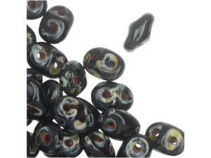 Matubo SuperDuo 2x5mm 2-Hole Jet Picasso Seed Bead 2.5-Inch Tube Matubo SuperDuo 2x5mm 2-Hole Jet Picasso Seed Bead 2.5-Inch Tube