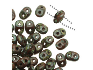 Matubo SuperDuo 2x5mm 2-Hole Umber with Picasso Seed Bead 2.5-Inch Tube Matubo SuperDuo 2x5mm 2-Hole Umber with Picasso Seed Bead 2.5-Inch Tube