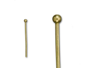 2 inch 2mm Dot Head Pins - Satin Gold (10 pieces)