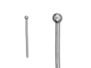 2-Inch Antique Silver-Plated 2mm Ball End Head Pin - 20 Gauge 2-Inch Antique Silver-Plated 2mm Ball End Head Pin - 20 Gauge