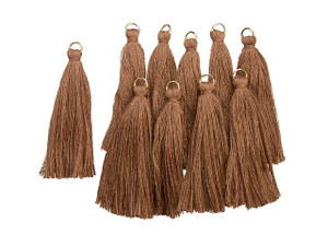 2-Inch Brown Tassel with Gold Ring (10pc pack) 2-Inch Brown Tassel with Gold Ring (10pc pack)