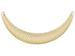 3.75x1.75-Inch Satin Hamilton Gold-Plated Brass Crescent Sliver Moon Pendant with 2 Rings 3.75x1.75-Inch Satin Hamilton Gold-Plated Brass Crescent Sliver Moon Pendant with 2 Rings