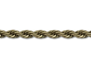 3.8mm Antique Brass-Plated Rope Chain by the Foot 3.8mm Antique Brass-Plated Rope Chain by the Foot