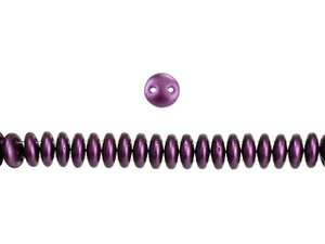 CzechMates Glass 6mm Pearl Coat Purple Velvet 2-Hole Lentil Bead Strand CzechMates Glass 6mm Pearl Coat Purple Velvet 2-Hole Lentil Bead Strand