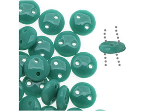CzechMates Glass 6mm Persian Turquoise 2-Hole Lentil Bead Strand