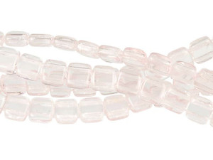 CzechMates Glass 6mm Rosaline Two-Hole Tile Bead Strand CzechMates Glass 6mm Rosaline Two-Hole Tile Bead Strand