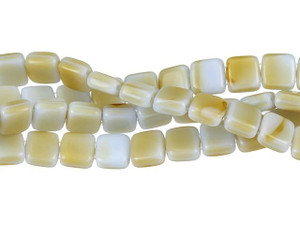 CzechMates Glass 6mm Silk Blue/Taupe Two-Hole Tile Bead Strand CzechMates Glass 6mm Silk Blue/Taupe Two-Hole Tile Bead Strand