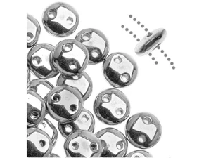 CzechMates Glass 6mm Silver Two-Hole Lentil Bead Strand