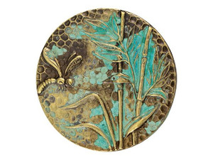 Brass Dragonfly Disc Embellishment with Patina Brass Dragonfly Disc Embellishment with Patina