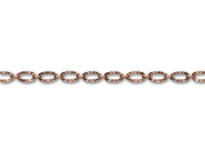 3x4.8mm Antique Copper-Plated Textured Oval Link Chain by the Foot