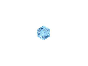 PRESTIGE Crystal Components 5601 4mm Faceted Cube Aquamarine PRESTIGE Crystal Components 5601 4mm Faceted Cube Aquamarine