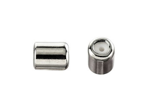 4 x 5mm Gunmetal String-On Barrel Clasp with Silicone Grommet 4 x 5mm Gunmetal String-On Barrel Clasp with Silicone Grommet