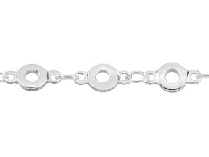 4.5mm Silver-Plated Brass Flat O-Link Chain by the Foot 4.5mm Silver-Plated Brass Flat O-Link Chain by the Foot