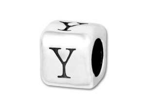 4.5mm Sterling Silver Alphabet Bead - Y 4.5mm Sterling Silver Alphabet Bead - Y