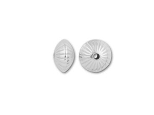 4.5mm Sterling Silver Corrugated Saucer Bead 4.5mm Sterling Silver Corrugated Saucer Bead