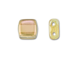CzechMates Glass 6mm Twilight Jonquil Two-Hole Tile Bead CzechMates Glass 6mm Twilight Jonquil Two-Hole Tile Bead