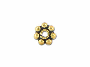 4mm Antiqued Gold Vermeil Daisy Spacer 4mm Antiqued Gold Vermeil Daisy Spacer