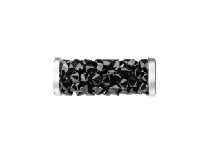 Swarovski 5950 15mm Jet Fine Rocks Tube Bead with Stainless Steel Ending