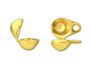 4mm Gold-Plated Clam Shell Bead Tip with 2 Rings 4mm Gold-Plated Clam Shell Bead Tip with 2 Rings