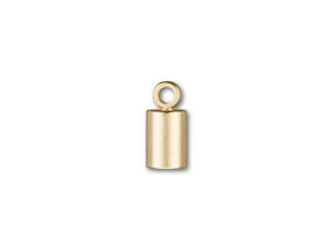 4mm Satin Hamilton Gold-Plated Cord End Cap with Loop 4mm Satin Hamilton Gold-Plated Cord End Cap with Loop